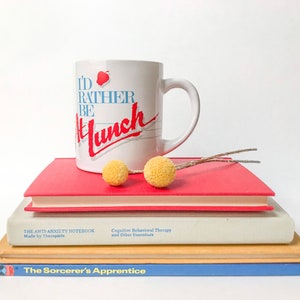 White Id Rather be at Lunch Teacher Coffee Mug // Vintage Sassy Saying Mug image 3