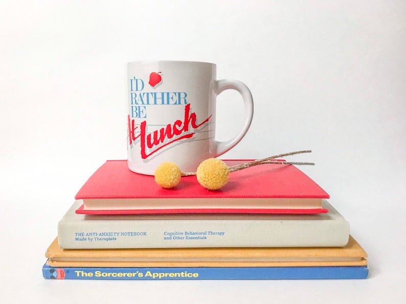 Blanc Je préférerais être au déjeuner Teacher Coffee Mug // vintage Sassy Saying Mug image 3