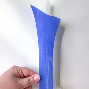 Postmodern Morin Choinière Frosted Glass Vase // Abstract Geometric Blue & White Glass Vase image 3