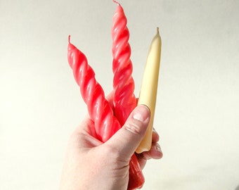 Set of 3 - Pink & Cream Taper Candles