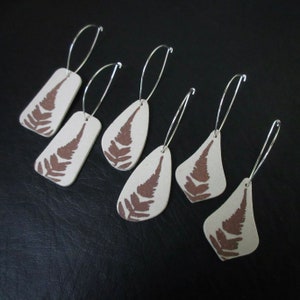 Pottery Earrings, White Clay Earrings, Tropical Fern Earrings, Hawaiian Nature Jewelry, Limited Edition Collection, Lightweight Earrings