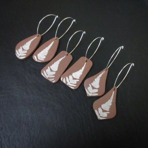 Pottery Earrings, Red Clay Earrings, Tropical Fern Earrings, Limited Edition Collection, Hawaiian Jewelry, Botanical Nature Jewelry