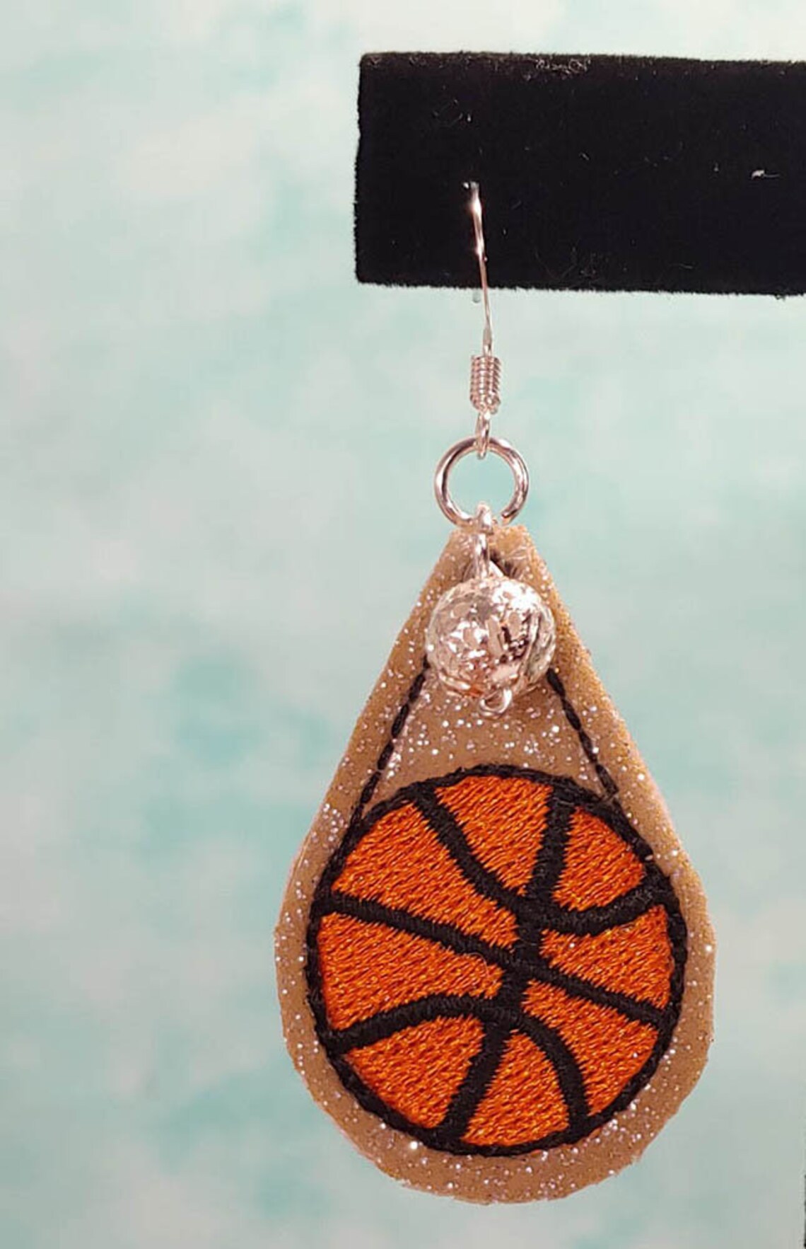 Madison Lane Teardrop Basketball Earring Machine Embroidery Digital