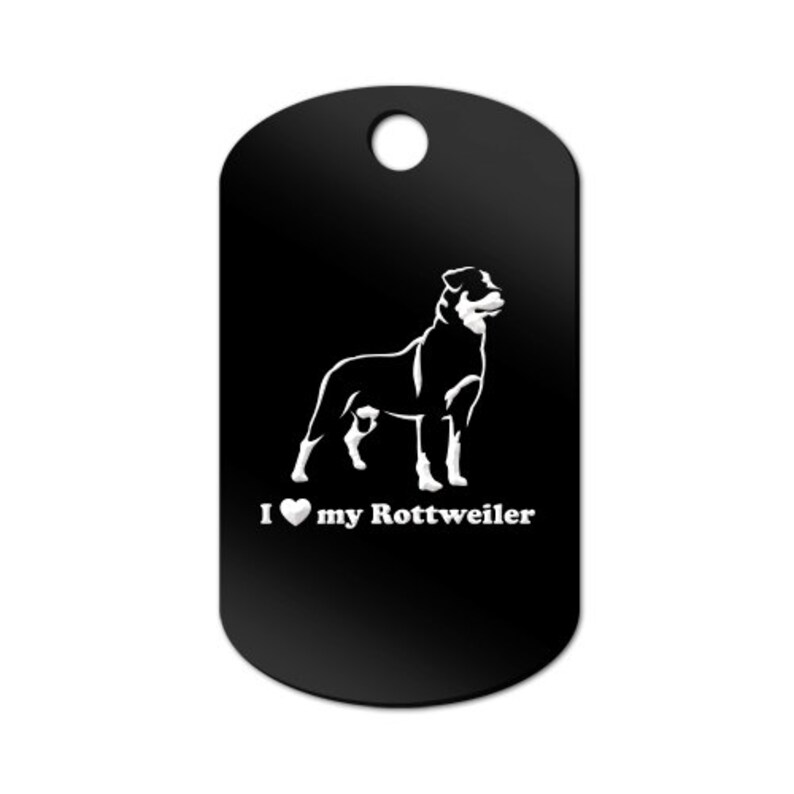 MDT-294 I Love My Rottweiler Engraved GI Tag Key Chain Dog Tag rotty rott rottie