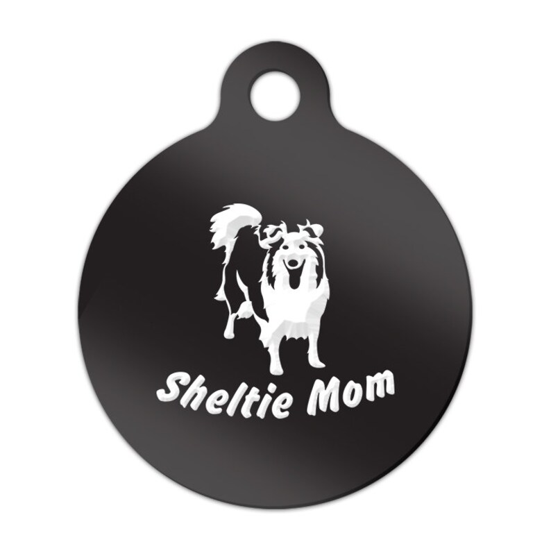 Sheltie Mom Engraved Round Key Chain Dog Tag Shetland Sheepdog Etsy