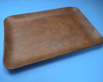 Leather Valet Tray: Handcrafted Desk Organizer, Men's Gift
