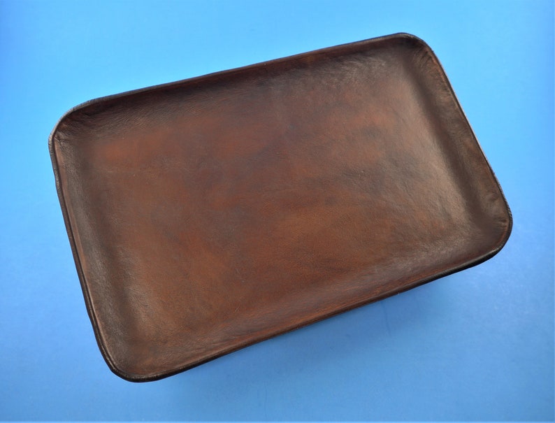 Leather Valet Tray Gift for Men. Desk Organizer. Desk Catch All. Office Gift. Husband Gift. Valet Tray for Men Storage Tray Anniversary Gift image 3