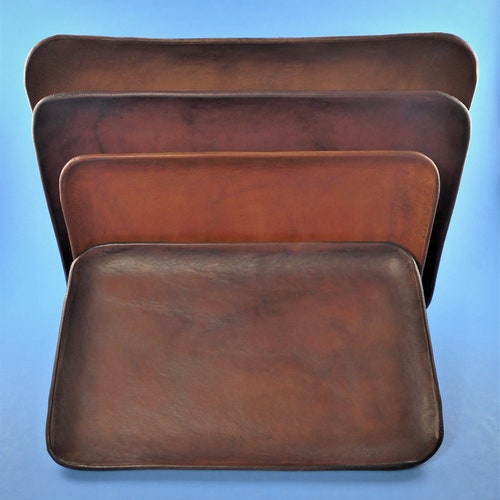 valet de chambre en cuir fait main : organiseur de bureau pour homme