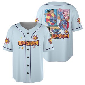 Koszulka Disney Stitch, Koszulka Baseballowa Stitch, Lilo i Stitch, Prezent dla Fana Disneya, Towary Stitch, Słodka Koszulka z Kreskówek, Strój Disneyland