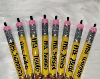 Teacher Pencil Glitter Pens