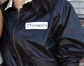 MOVIMENTO-Apparel Ready To Ship quot Blackout Bomber quot Womens Black Nylon Jacket W Heather Grey Lining Made Fair Trade In DTLA (Free Shipping)
