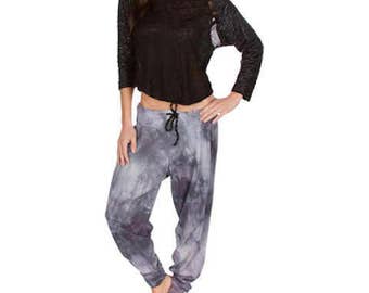 MOVIMENTO-Apparel &quot;Flashdance&quot; Off Shoulder Crop Workout Top With Mesh Enlay Vegan Leatherette Three Quarter Sleeve. Made in Los Angeles.