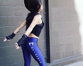 MOVIMENTO-Apparel poly/nylon high waisted  "Naval"logo dancer legging. Made in Los Angeles. Ready to ship!