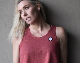 MOVIMENTO-Apparel Ready To Ship! "Blushing For You" Red Crop Top With Movimento Logo. Fair Trade Labor Made In DTLA (Free Domestic Shipping)