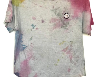 MOVIMENTO-Apparel Ready To Ship/One Of A Kind "Summer Boardwalk" Womens Cotton Hand Dyed Raw Tee Shirt (Free Shipping)