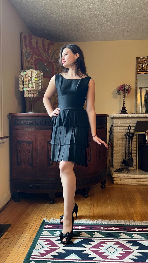 1960s Gorgeous LBD Silk Vintage Couture Tassle Cocktail Dress. SZ S - Etsy