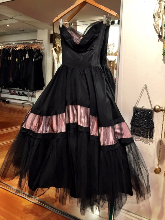 1940's Vintage Couture Taffeta Gown