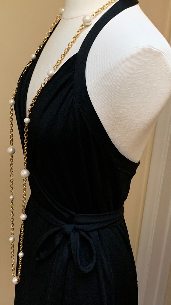 1990’s Black Wrap Dress - image 4