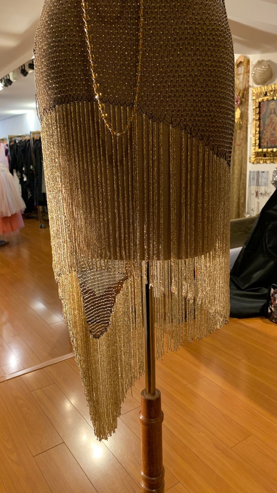 1920's Gold Art Deco Great Gatsby Dress from Pari… - image 1