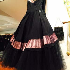 1940's Vintage Couture Taffeta Gown image 2