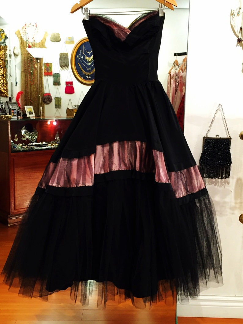 1940's Vintage Couture Taffeta Gown image 4