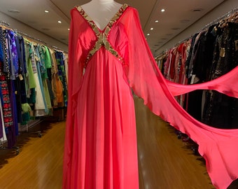 1990’s Coral Pink Flowy Maxi Dress