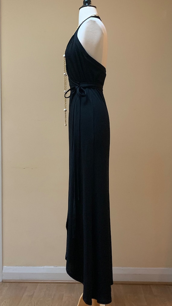 1990’s Black Wrap Dress - image 2