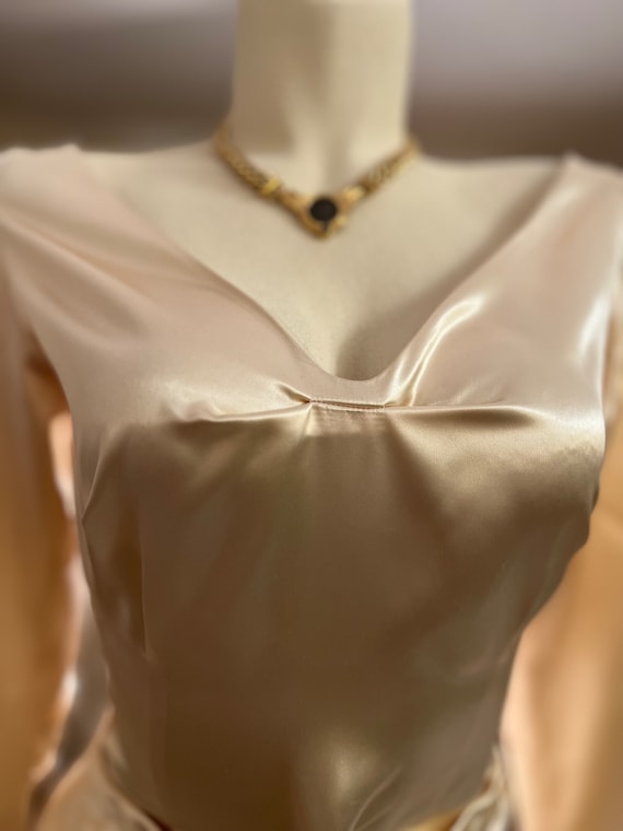 1940’s Art Deco Luxurious Silk Peau de Soie Weddi… - image 3