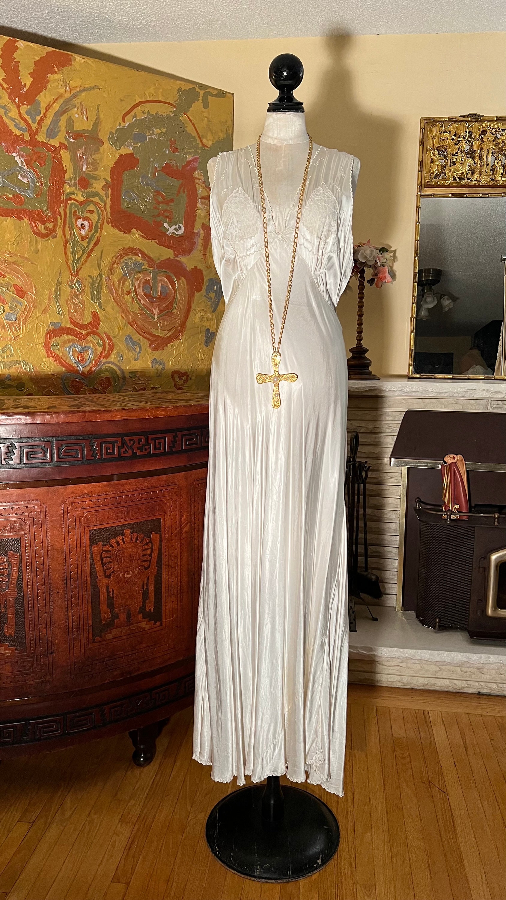 1920s bias cut dress 1920s Brown Organdy Dress With Bias Cut Silk Slip / Antique Sheer Maxi Dress With Wing Collar / Vintage 1920s Organza Dress / Balloon Sleeve