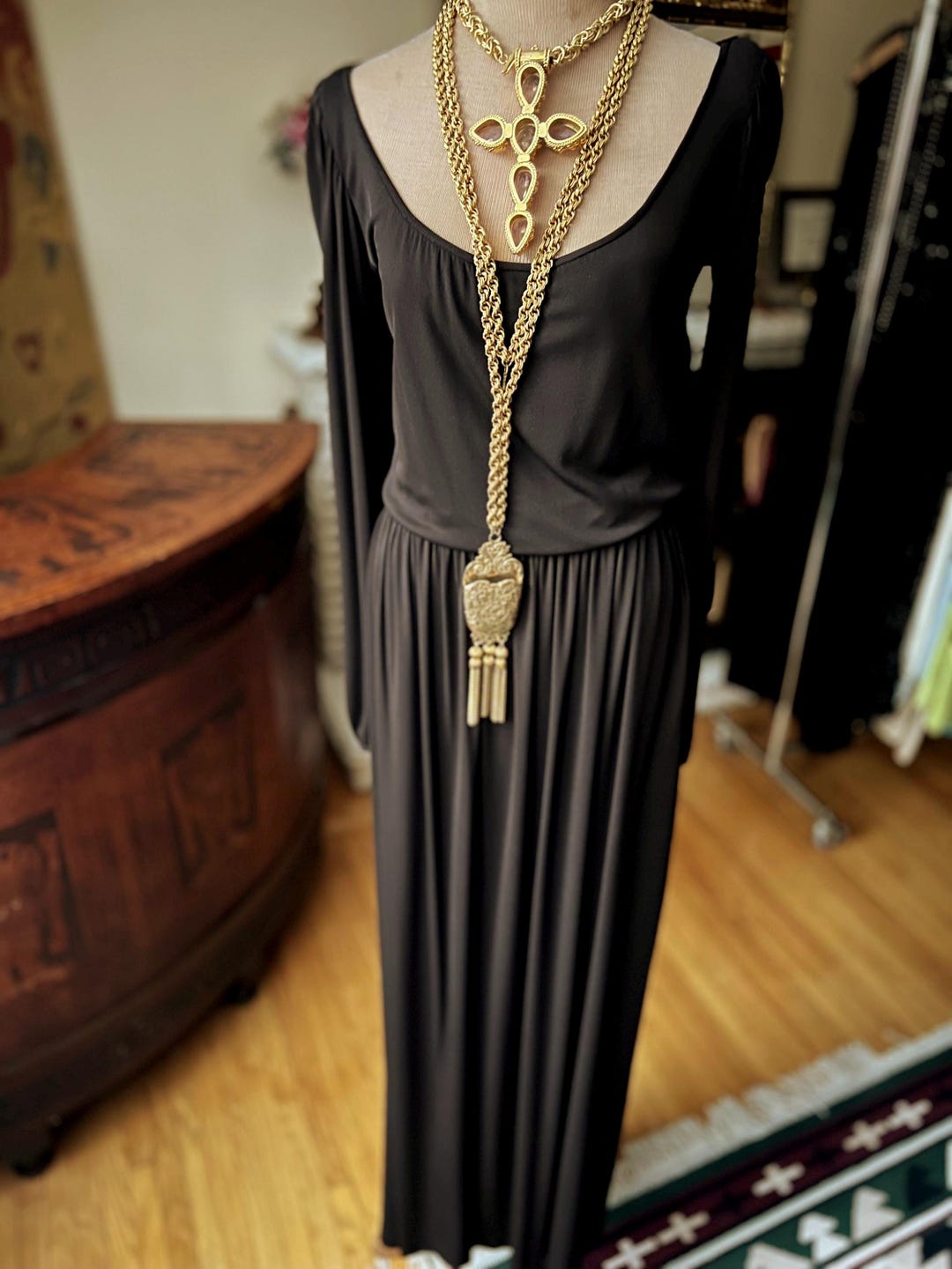 1970s Yves Saint Laurent Silk Maxi Dress