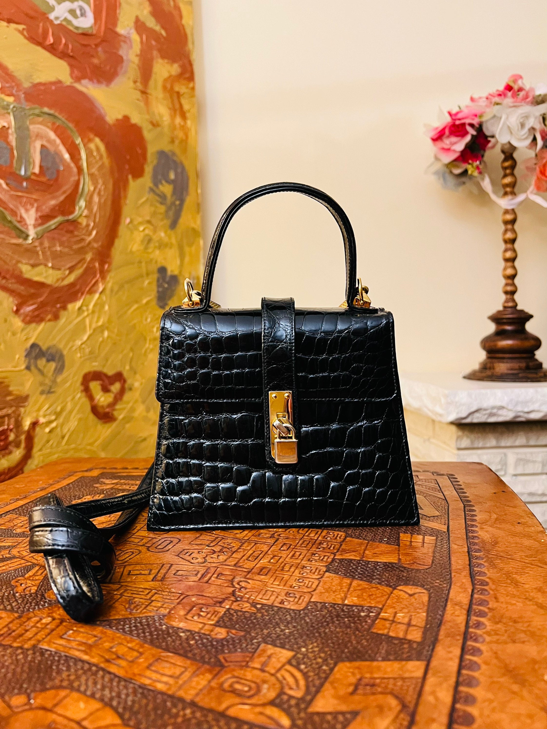 Carolina Herrera vintage black handbag, mint