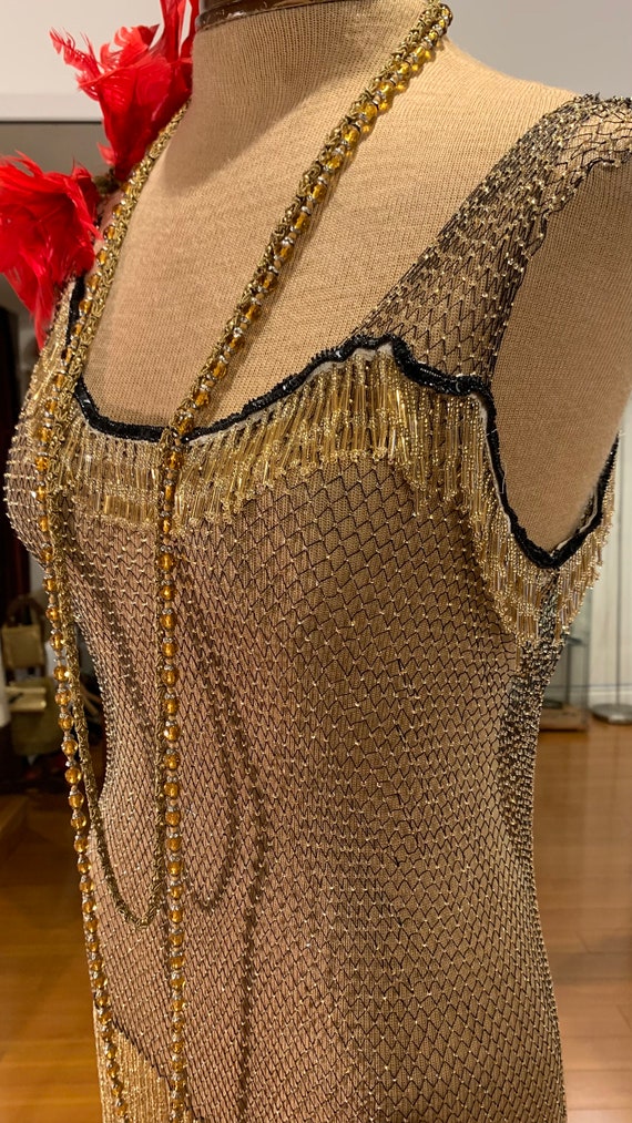 1920's Gold Art Deco Great Gatsby Dress from Pari… - image 5