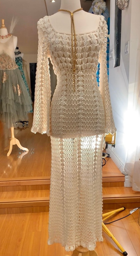 1970s Vintage Couture Wedding Dress