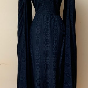 1940’s Deco Moiré Black Cocktail Dress