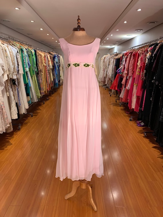 1960's Pink Silk Flowy Maxi Dress - Etsy