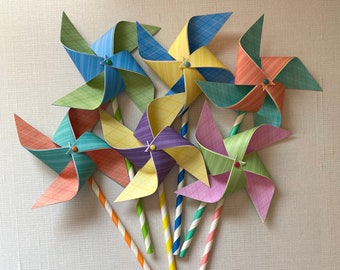 Paper pinwheels for party favors or bridal showers