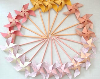 Floral pinwheels for party favors or bridal showers
