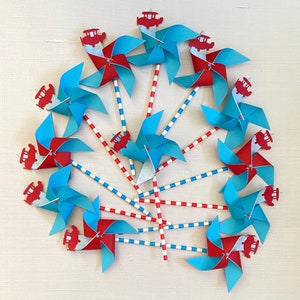 Time flies theme pinwheels | Vintage biplane pinwheels | Boy birthday décor