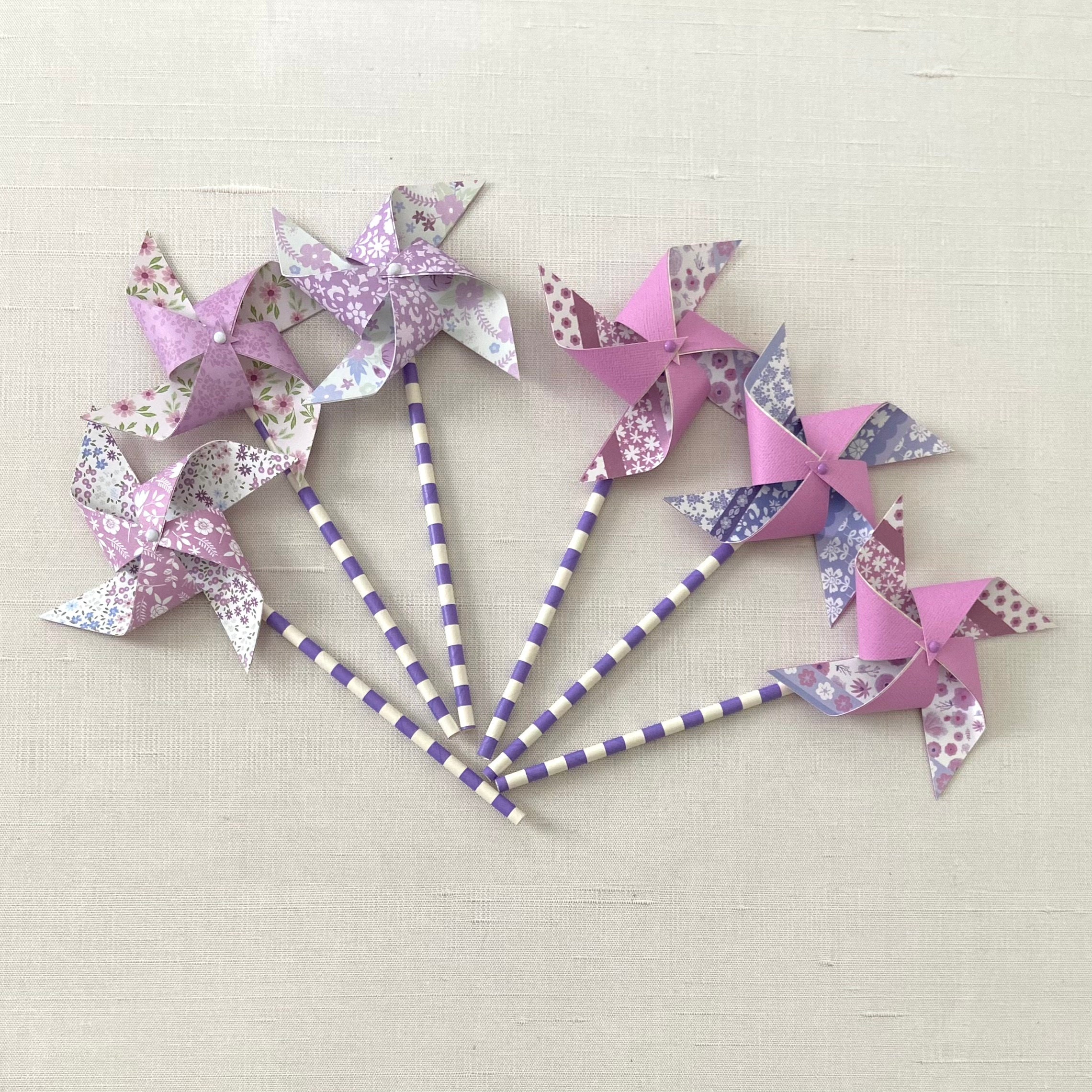 Purple Floral Paper Pinwheels | Floral Paper Décor | Bridal Shower ...