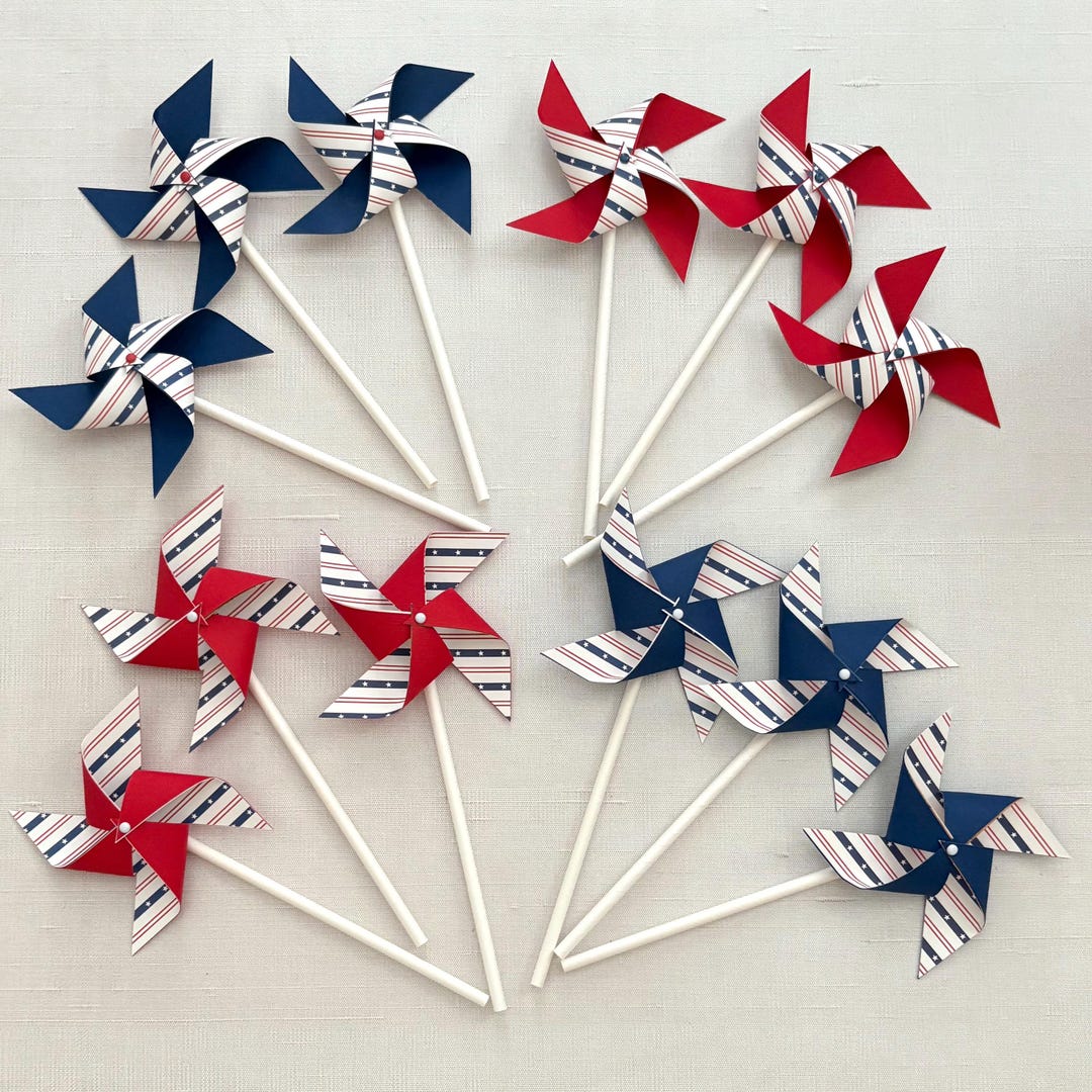 Stripes and Stars Pinwheels | 4th of July Wedding | Red White and Blue ...