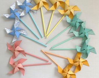Pastel monochromatic floral pinwheels 1 dozen or half dozen