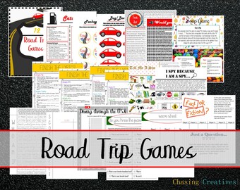 Road Trip Games / Car Games / Travel Games - Instant Download