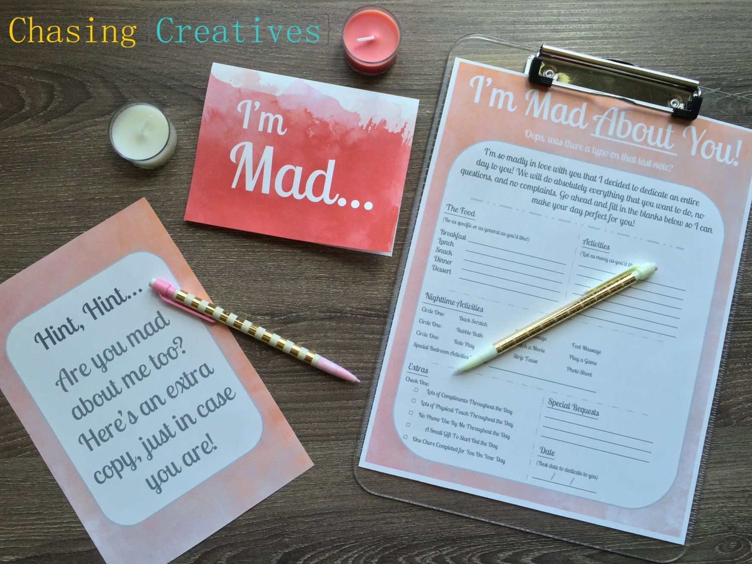 Mad About You Date Printable - Instant Download - Date Night Printable ...