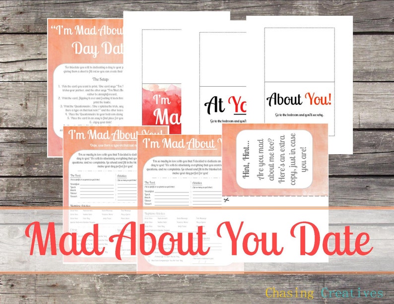 Mad About You Date Printable - Instant Download - Date Night Printable ...