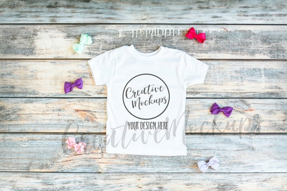 Bella And Canvas White Toddler Shirt Mockup 3001t