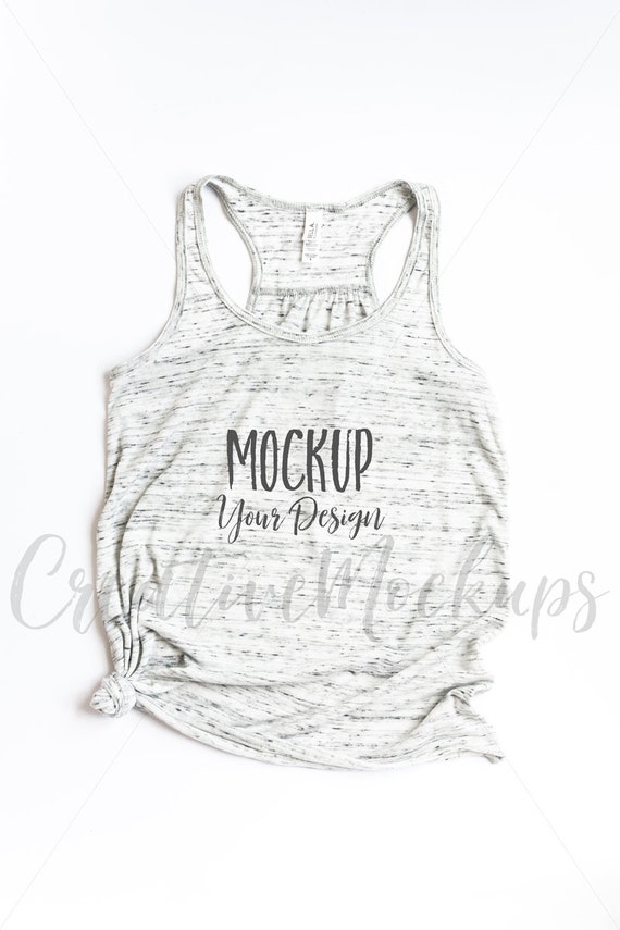 White Marble Racerback Tank Top Mockup No Props White Marble Racerback Tank Top Mockup No Props
