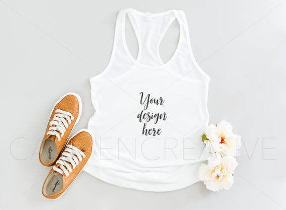 Next Level White Tank Top Mockup Flat Next Level White Tank Top Mockup Flat