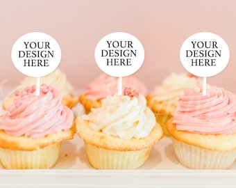Download Free Cupcakes Mockup Party Styled Stock Photography Party Toppers Mockups Logo Mockup Vectors Photos And Psd Files PSD Mockup Template