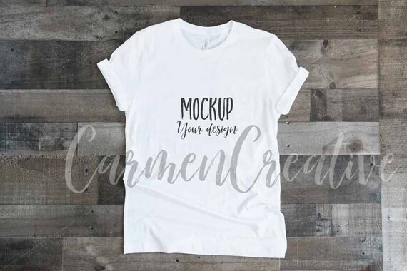 Bella  Canvas White Shirt Mockup 3001 Basic