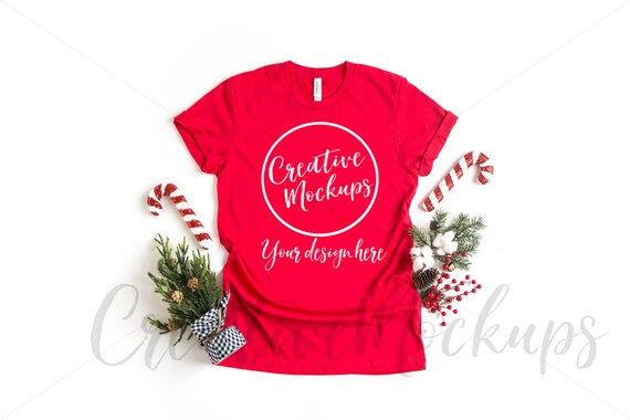 Bella Canvas Red Shirt Mockup 3001 Christmas Shirt Bella Canvas Red Shirt Mockup 3001 Christmas Shirt